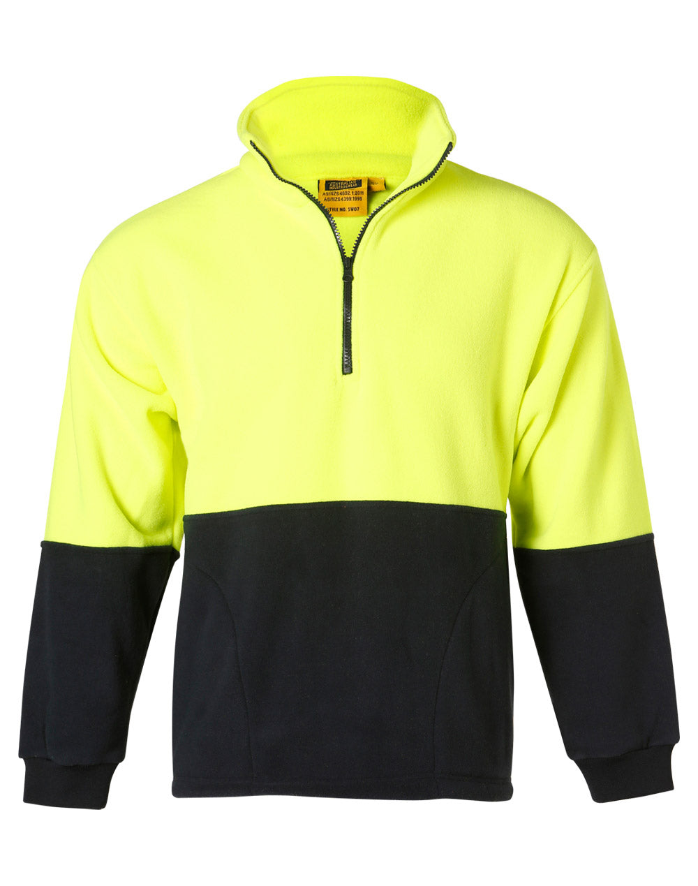 Hi-Vis 2 Tone Polar Fleece - FluoroYellow/Navy - Front