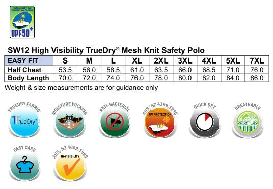 Safety Polo - Size guide