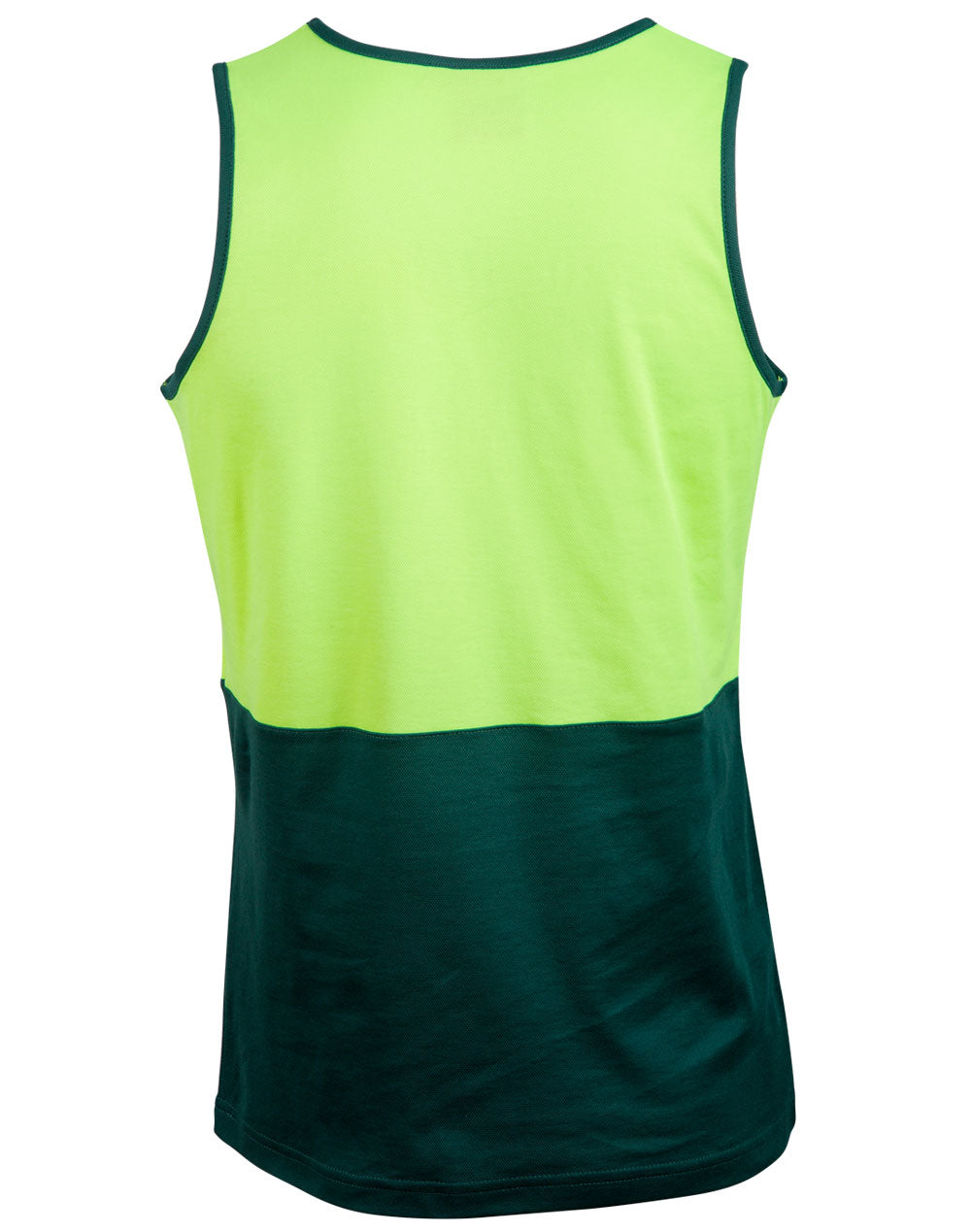 Hi-Vis Safety Singlet - FluoroYellow/Bottle - Back