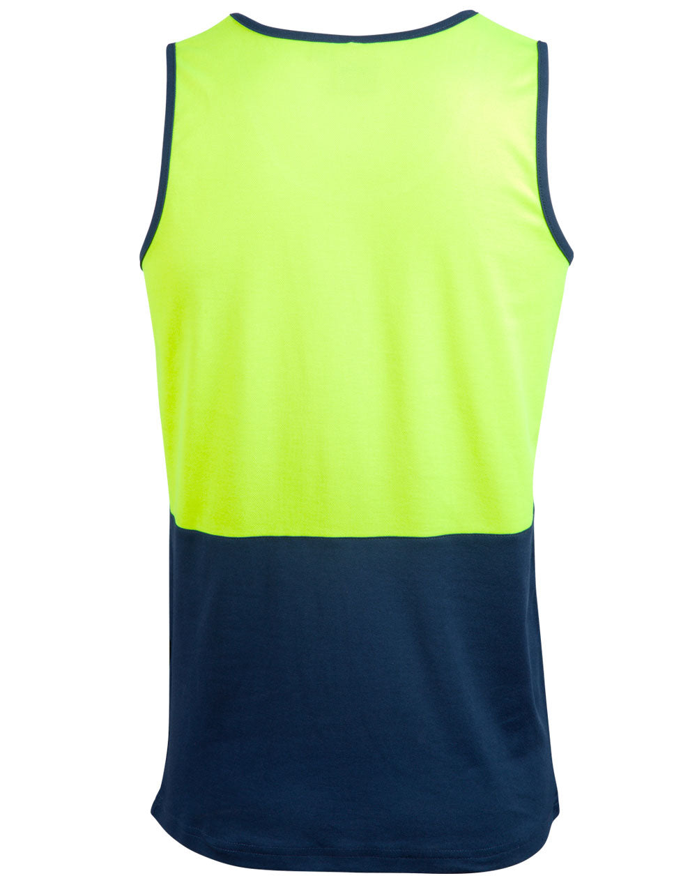 Hi-Vis Safety Singlet - FluoroYellow/Navy - Back