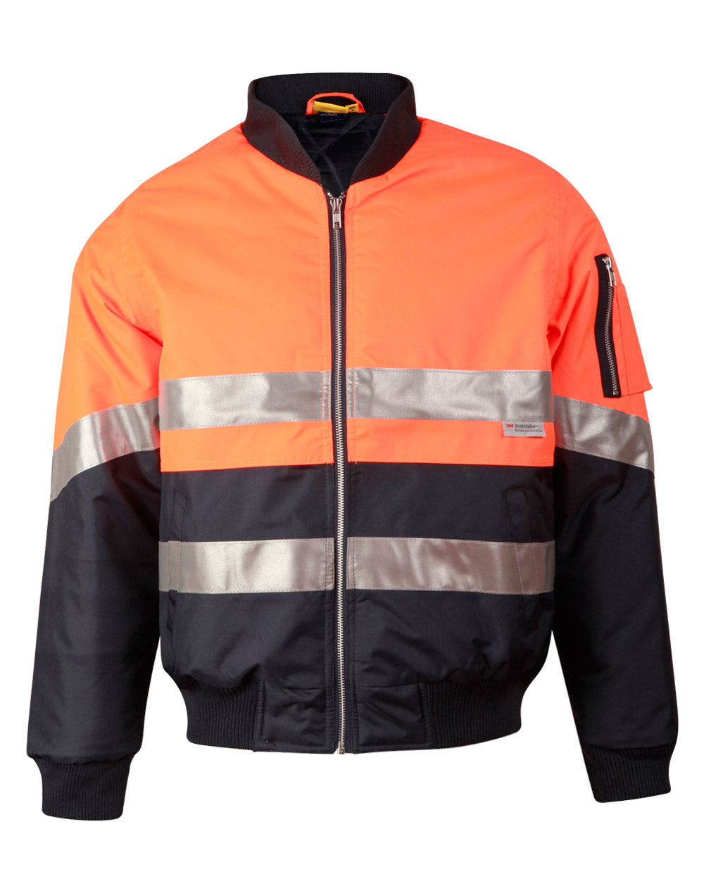 Hi-Vis Two Tone Flying Jacket - Orange/Navy - Front