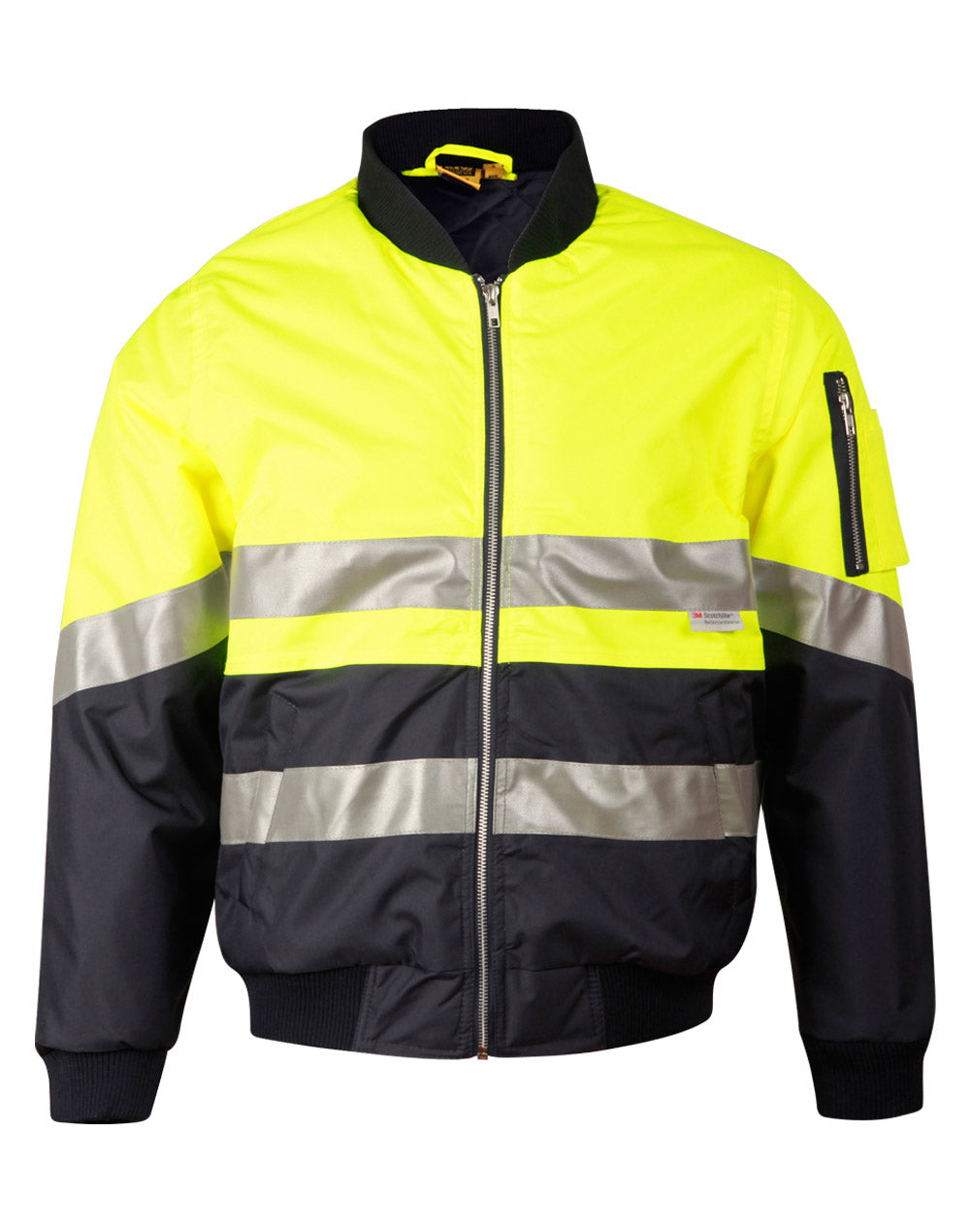 Hi-Vis Two Tone Flying Jacket - Yellow/Navy - Front