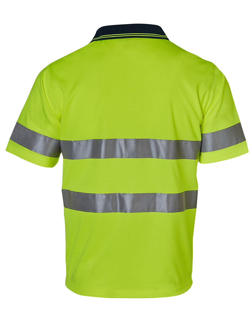Short Sleeve Safety Polo - Yellow/Navy - Back