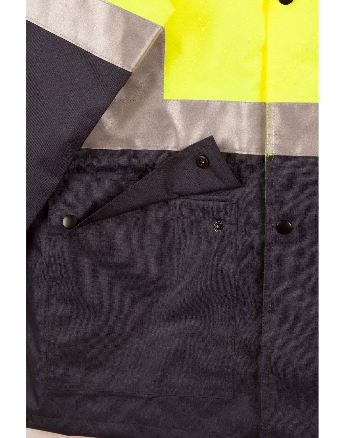 Hi-Vis Safety Jacket With Mesh Lining & 3M Tapes - Yellow/Navy - View