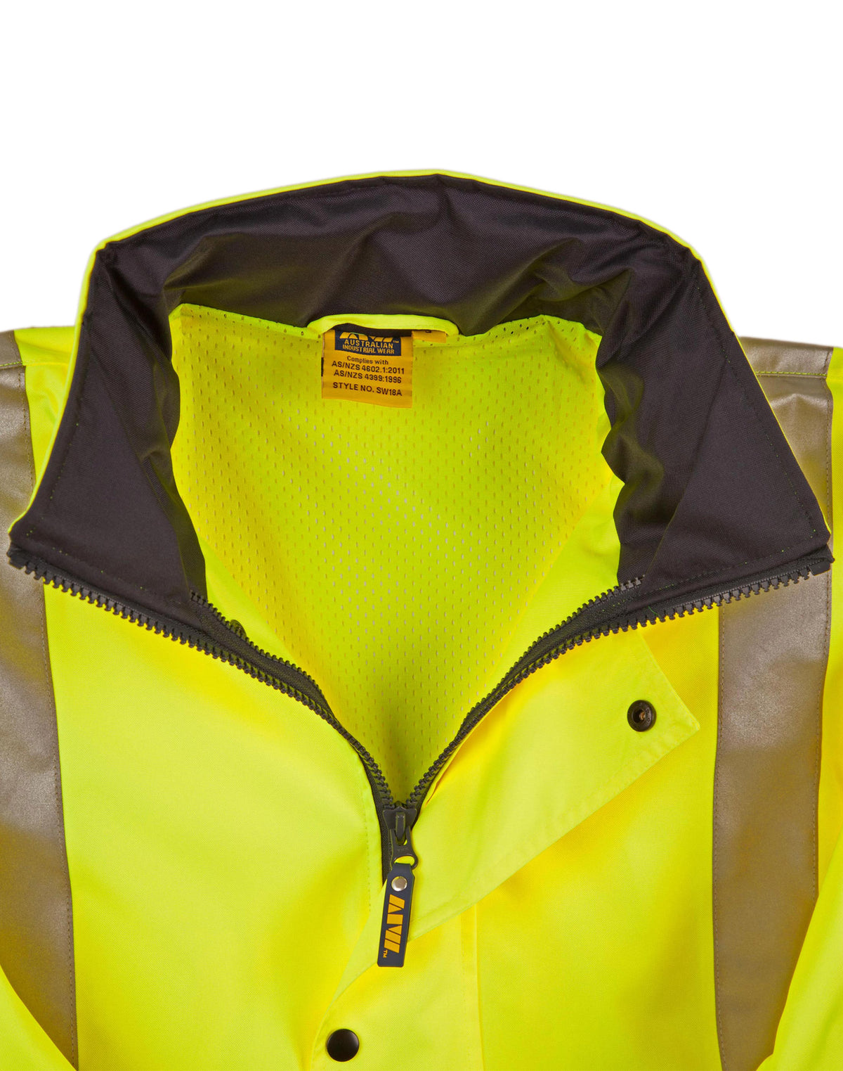 Hi-Vis Safety Jacket With Mesh Lining & 3M Tapes - Yellow/Navy - View