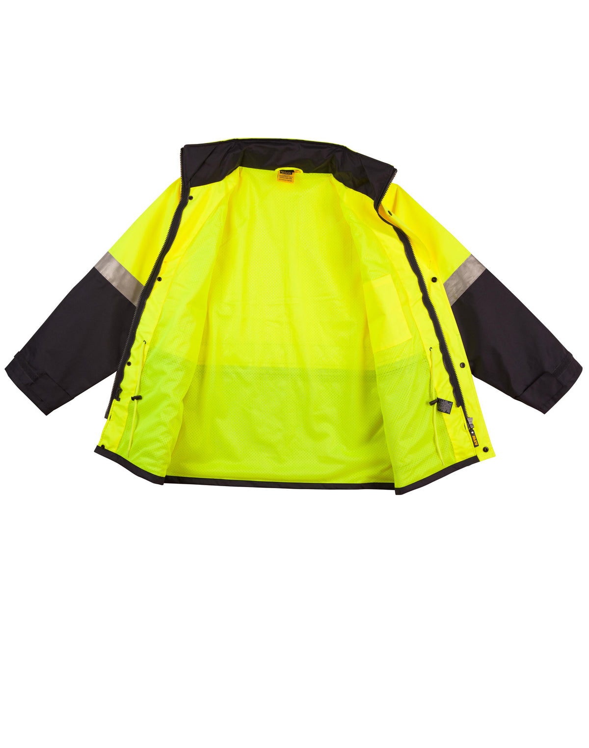 Hi-Vis Safety Jacket With Mesh Lining & 3M Tapes - Yellow/Navy - View