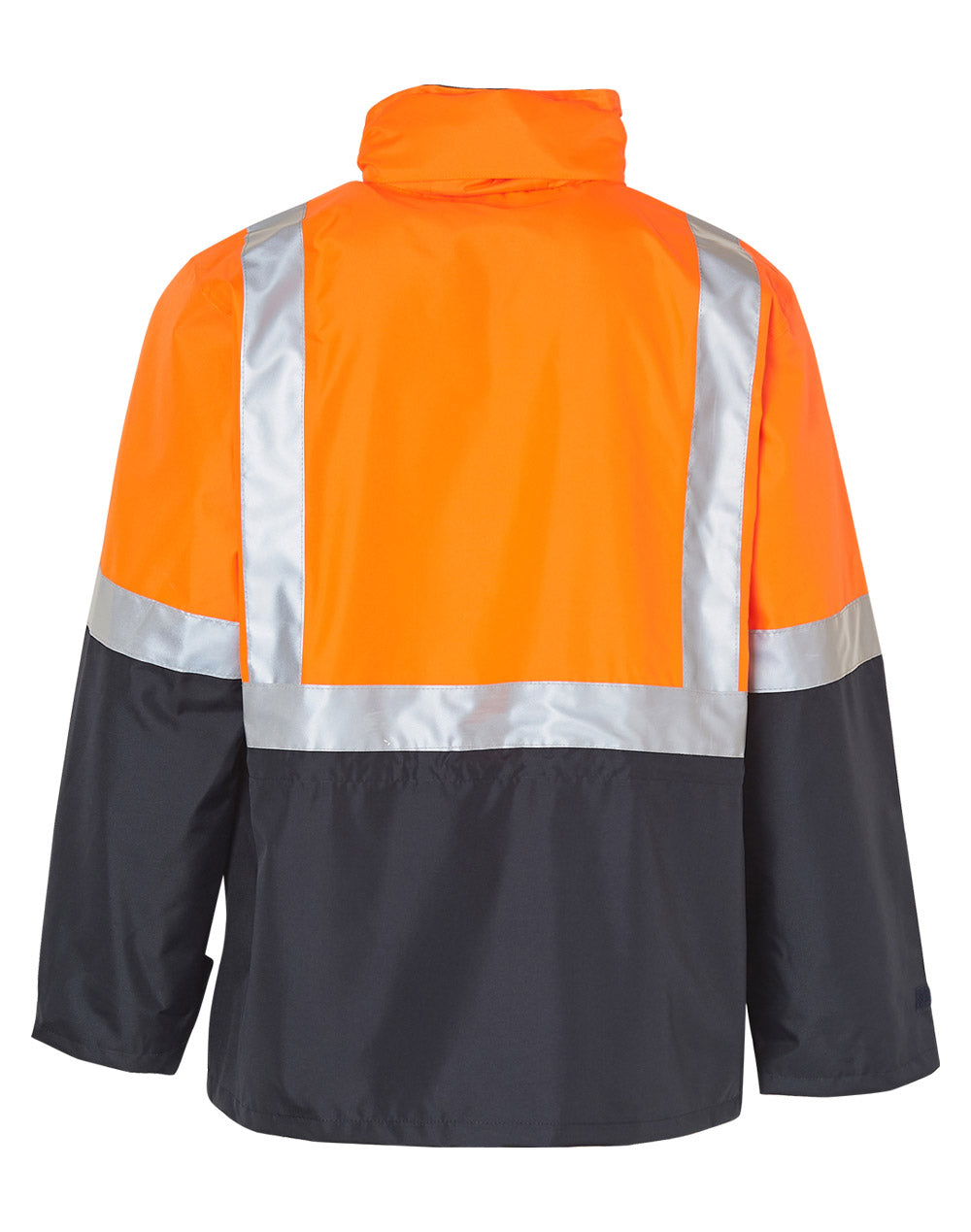 Hi-Vis Reversible Vest And Jacket - Orange/Navy - Back