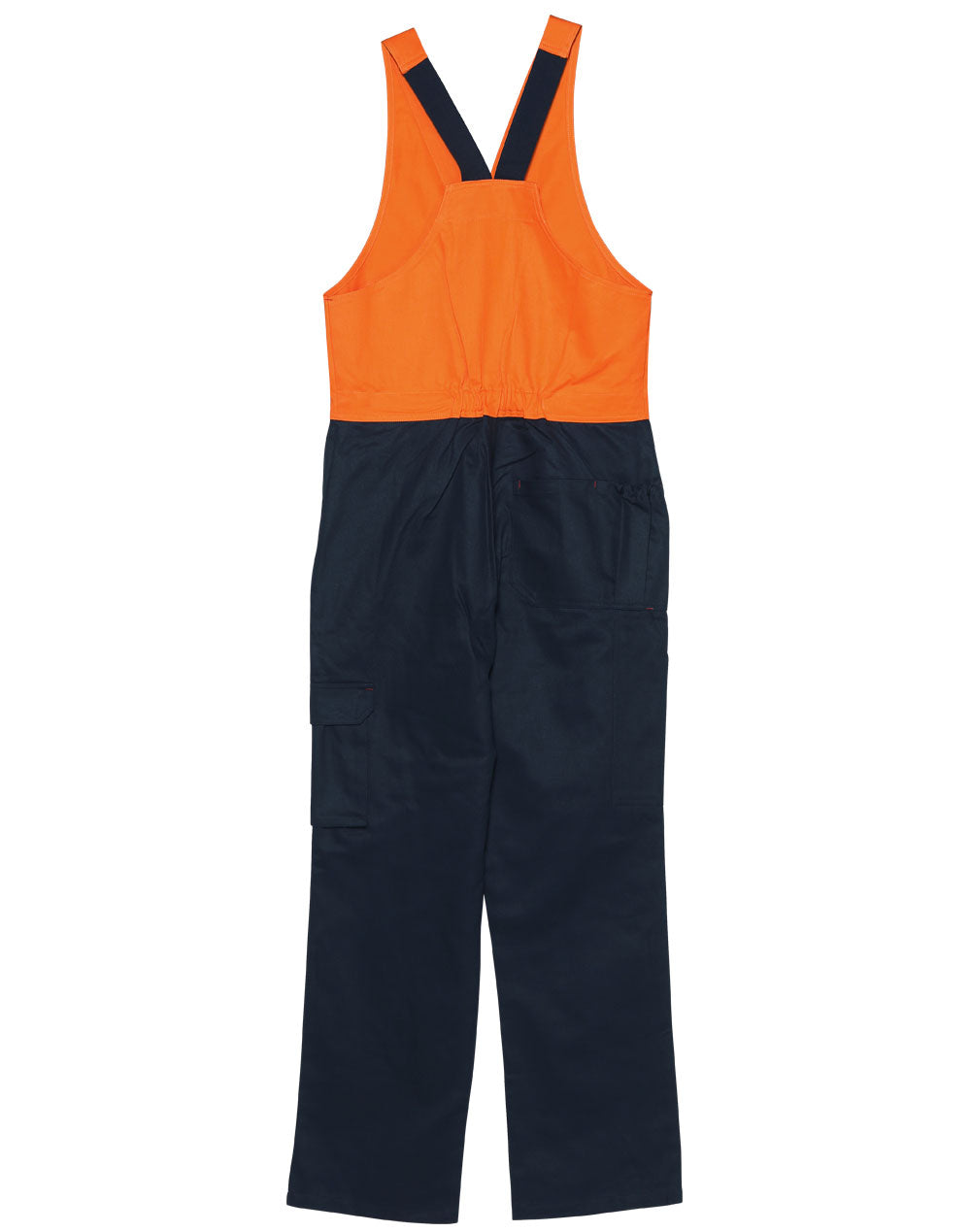 Men's Overall Stout Size - Orange/Navy - Back