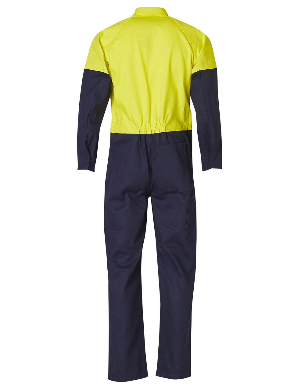 Men's Two Tone Coverall Stout Size - Yellow/Navy - Back
