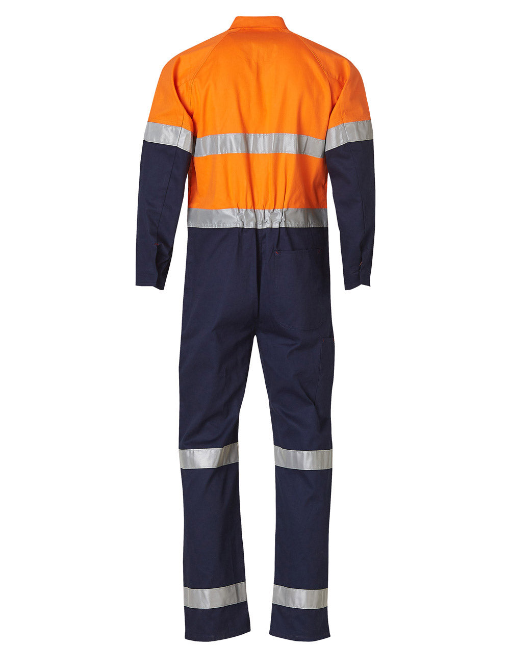 Men's Two Tone Coverall - Orange/Navy - Back