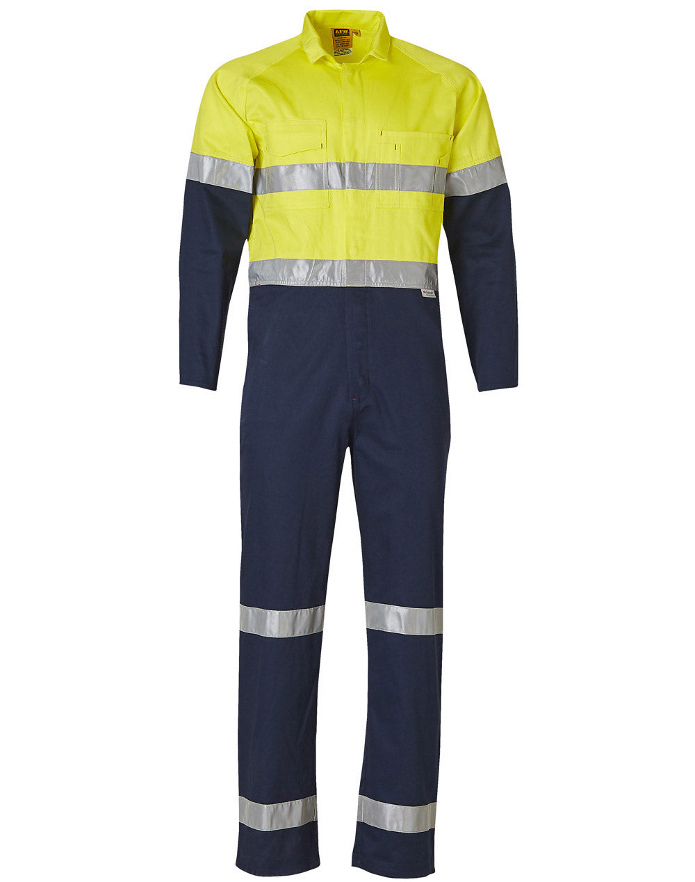 Men's Two Tone Coverall - Yellow/Navy - Front