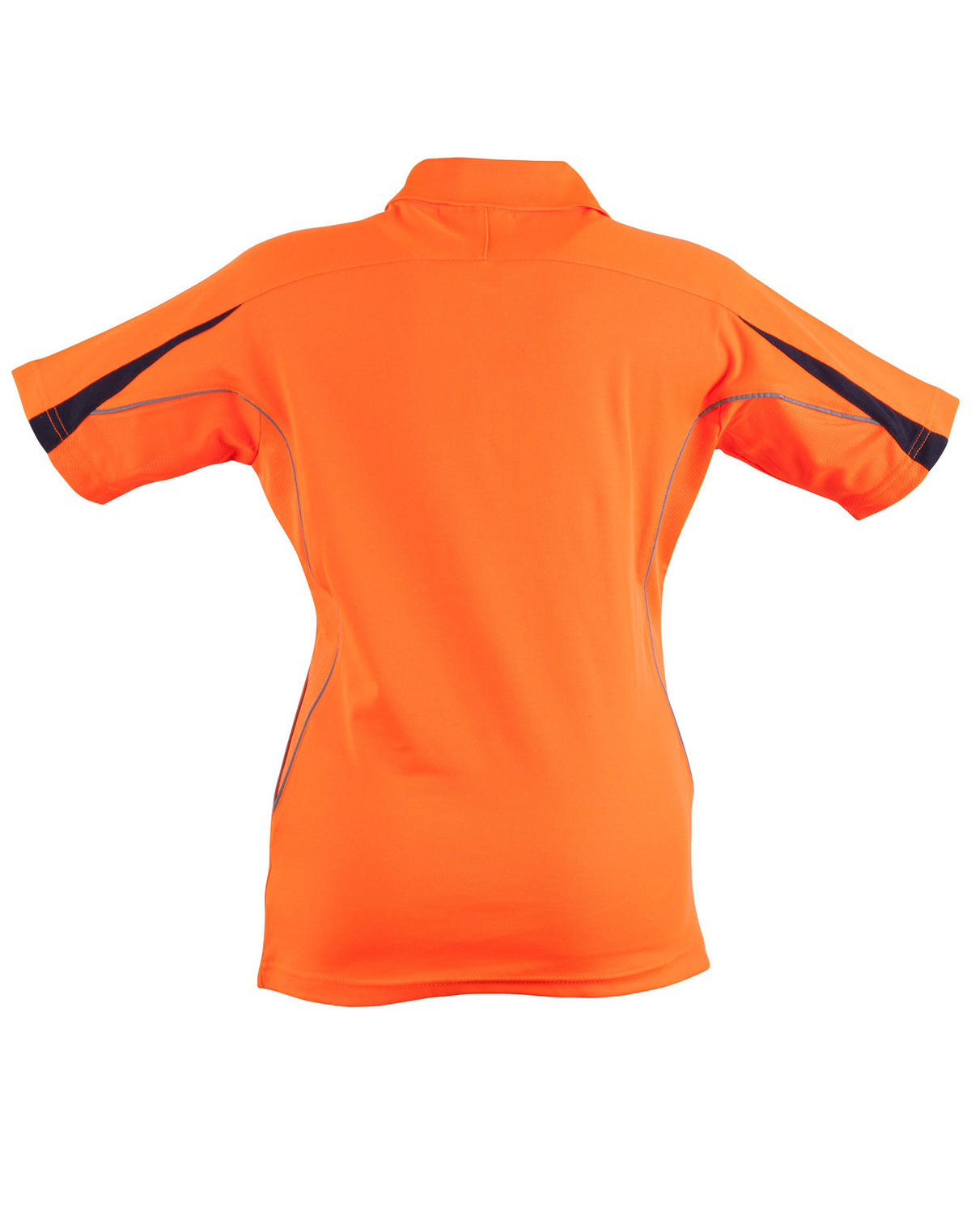 Hi-Vis Legend Short Sleeve Polo Ladies' - Orange/Navy - Back