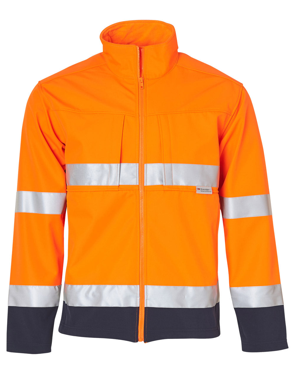 Hi-Vis Safety Jacket - Orange/Navy - Front
