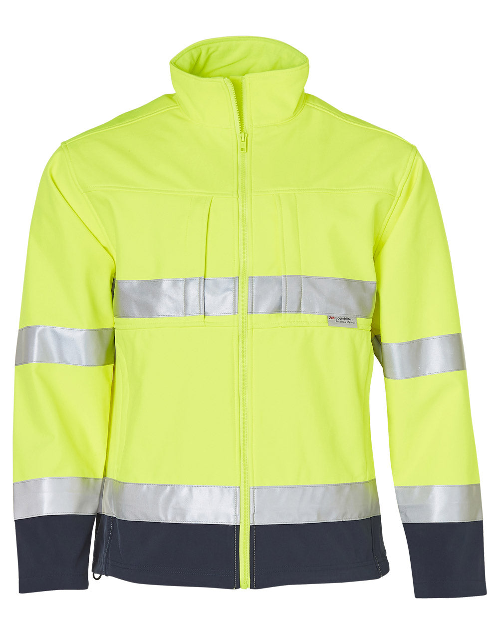 Hi-Vis Safety Jacket - Yellow/Navy - Front
