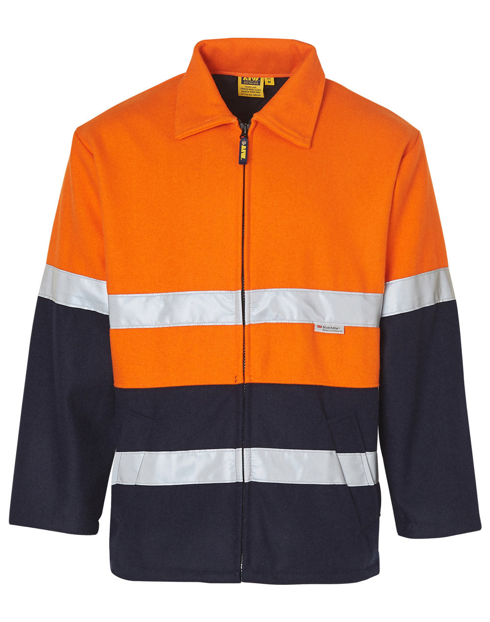 Hi-Vis Two Tone Bluey Jacket - Orange/Navy - Front