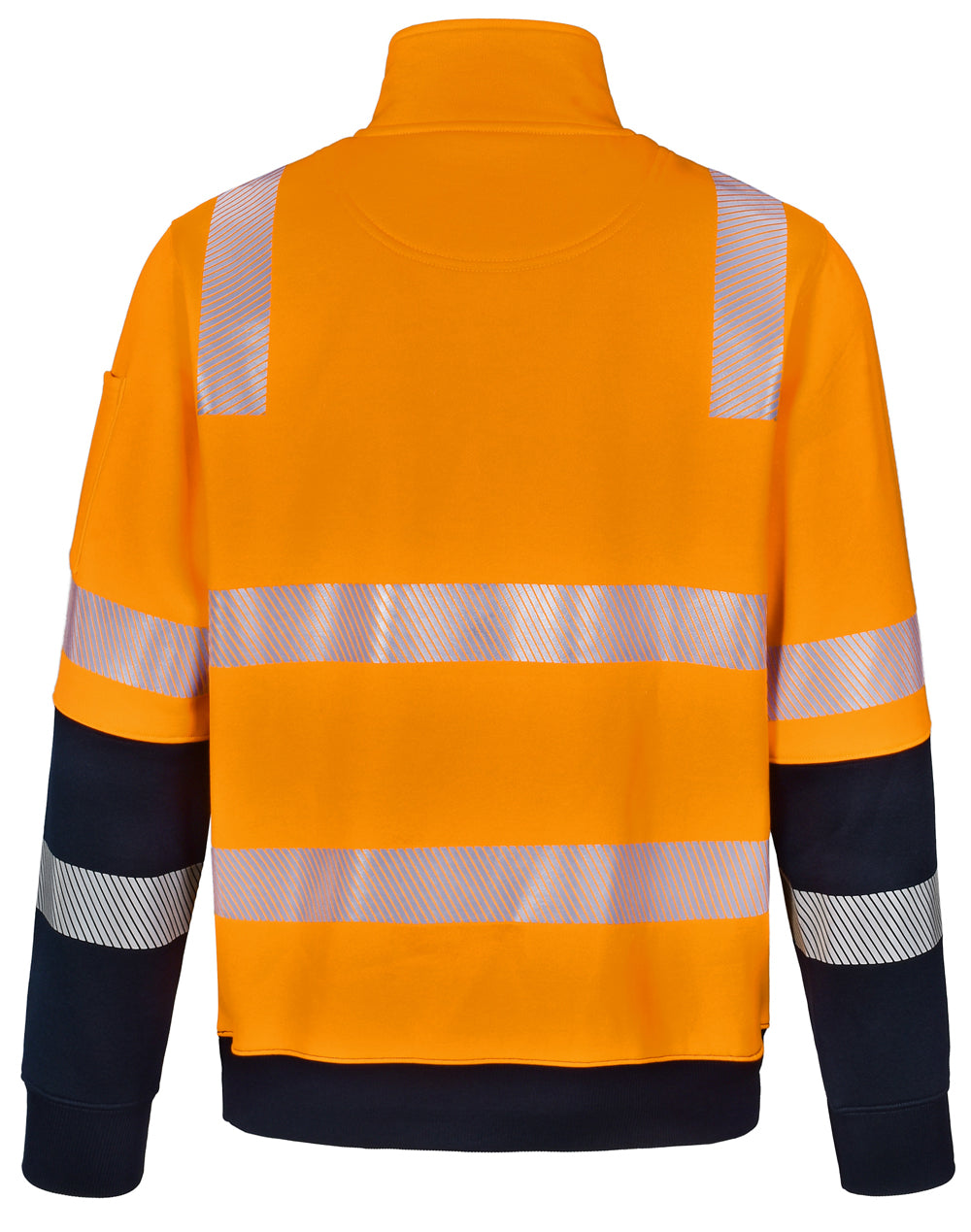 Vic Rail Hi-Vis Safety Jumper- Unisex - Orange/Navy - Back