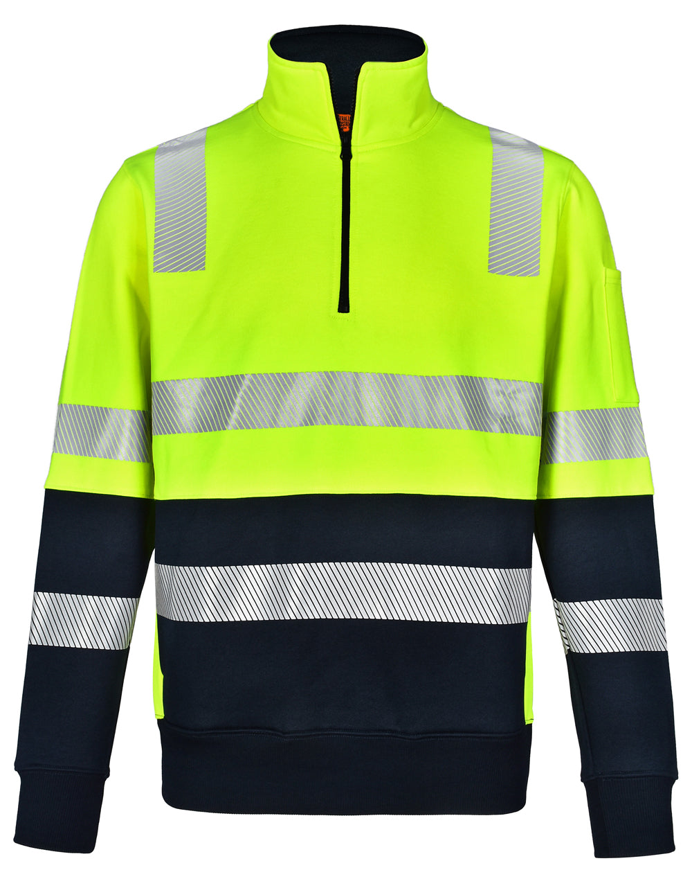 Vic Rail Hi-Vis Safety Jumper- Unisex - Yellow/Navy - Front