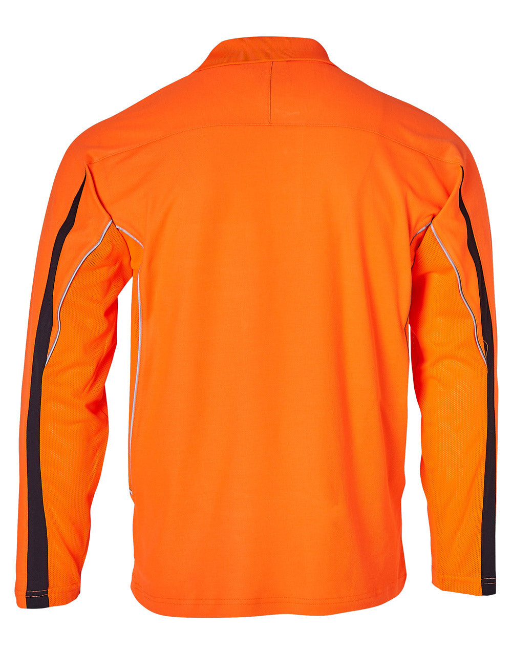 Hi-Vis Legend Long Sleeve Polo Men's - Orange/Navy - Back