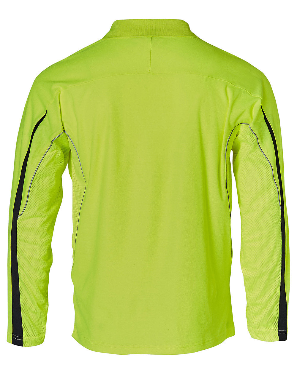 Hi-Vis Legend Long Sleeve Polo Men's - Yellow/Navy - Back