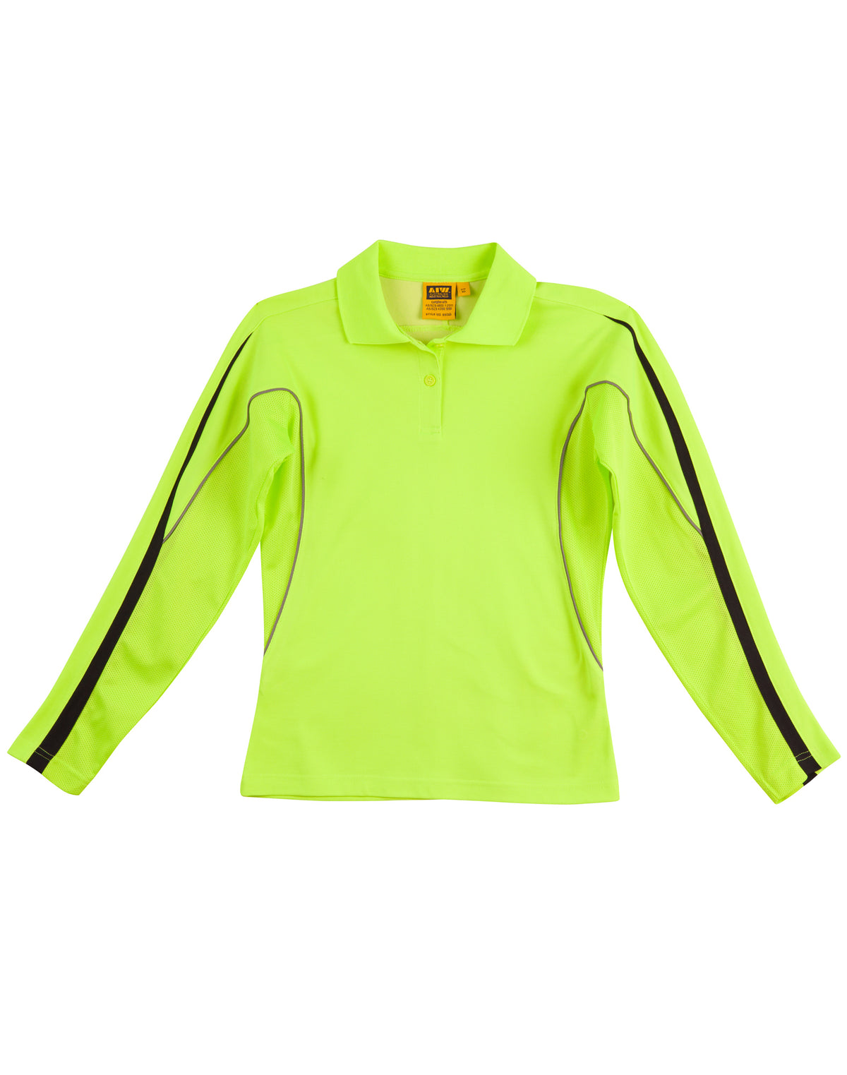 Hi-Vis Legend Long Sleeve Polo Ladies' - Yellow/Navy - Front