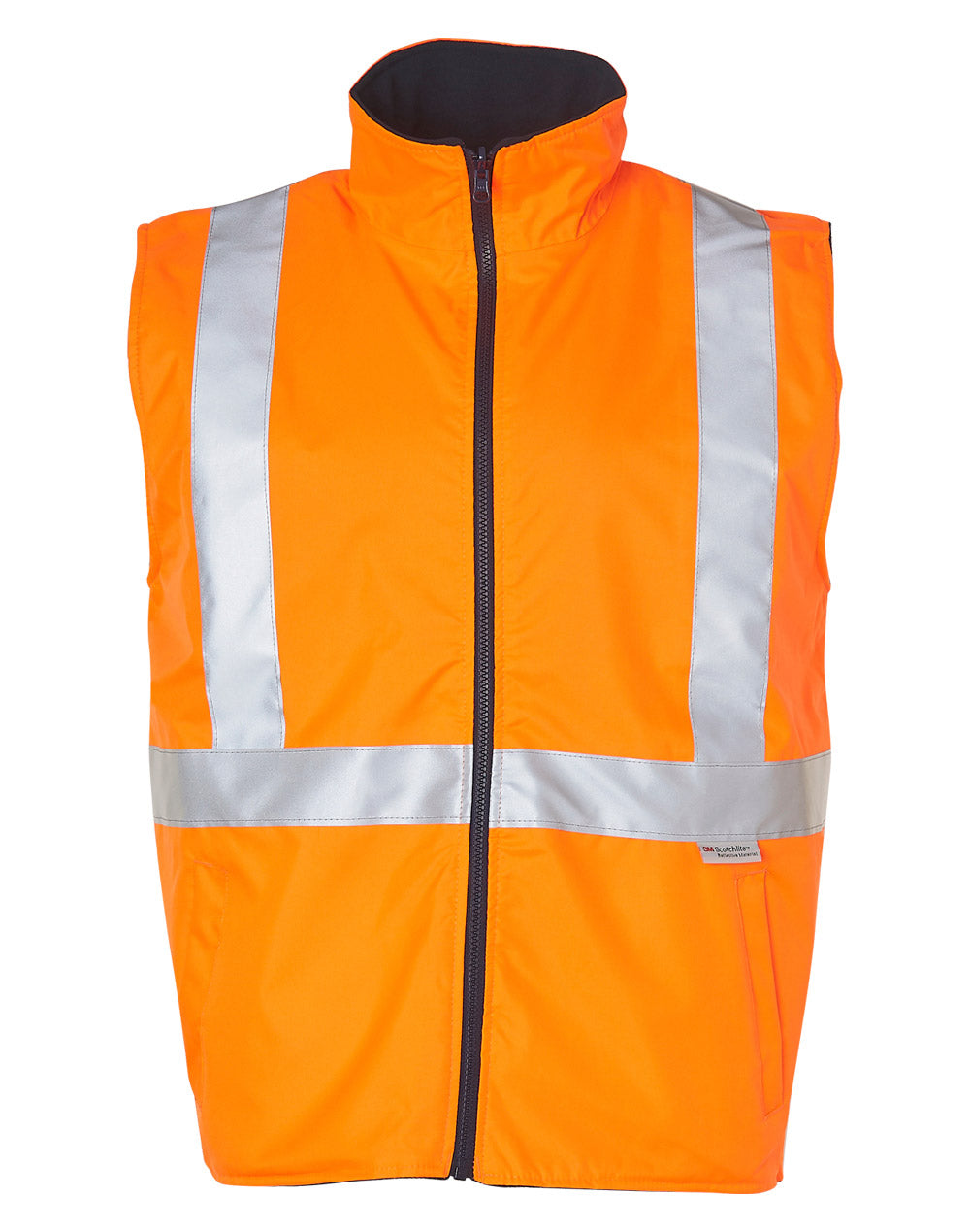 Hi-Vis Safety Vest - Orange/Navy - Front