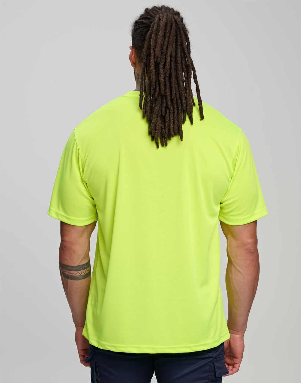 Hi-Vis Mini Waffle Safety TEE-Unisex - view