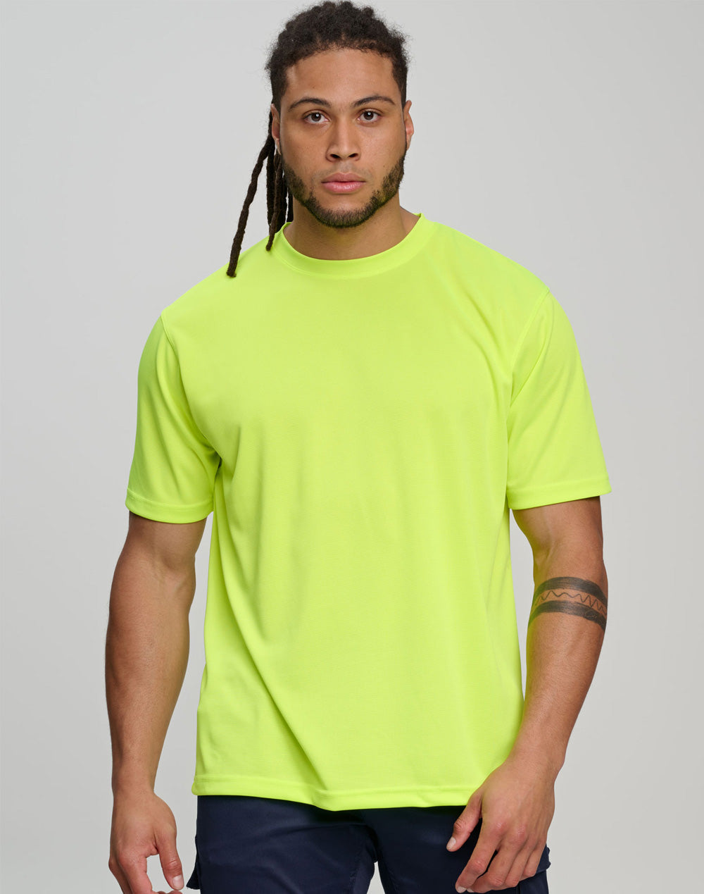 Hi-Vis Mini Waffle Safety TEE-Unisex - view
