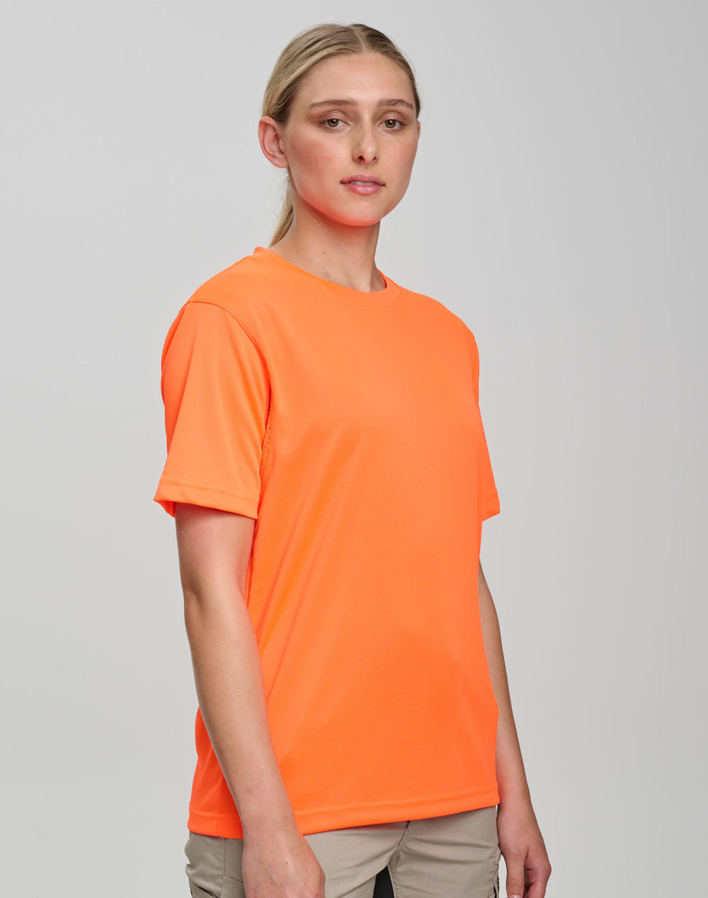 Hi-Vis Mini Waffle Safety TEE-Unisex - view