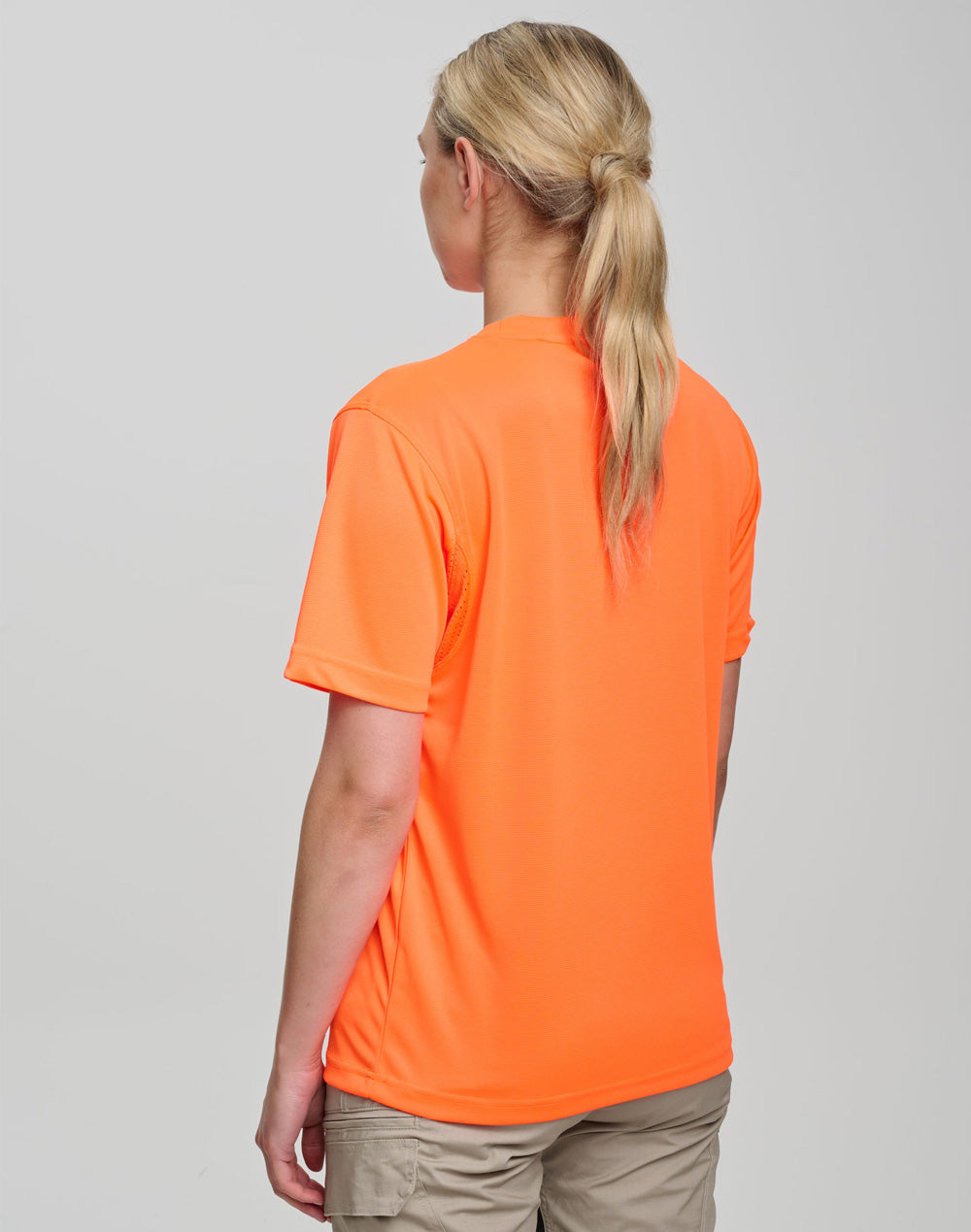 Hi-Vis Mini Waffle Safety TEE-Unisex - view