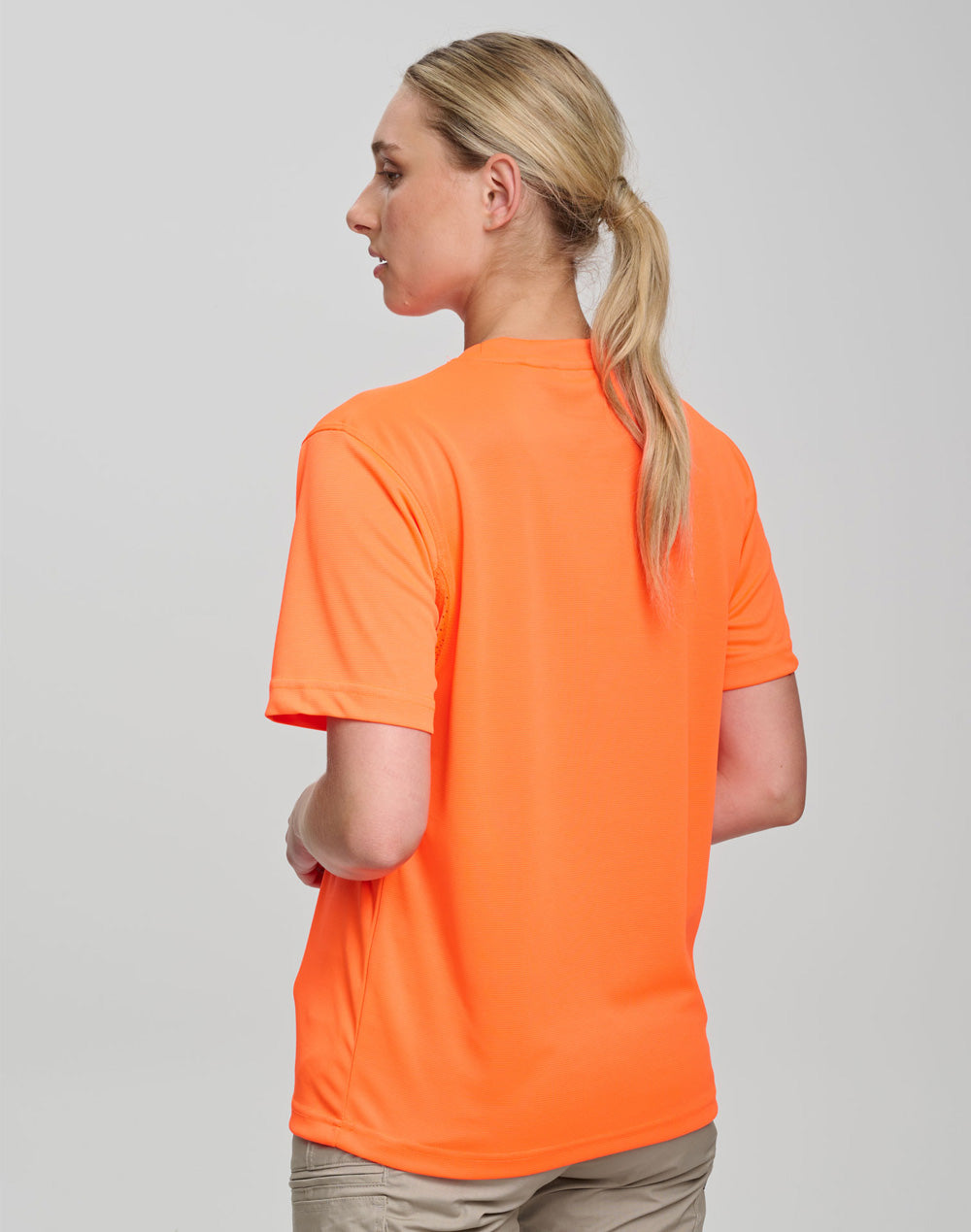 Hi-Vis Mini Waffle Safety TEE-Unisex - view