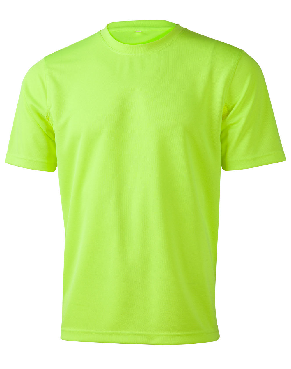 Hi-Vis Mini Waffle Safety TEE-Unisex - Yellow - Front