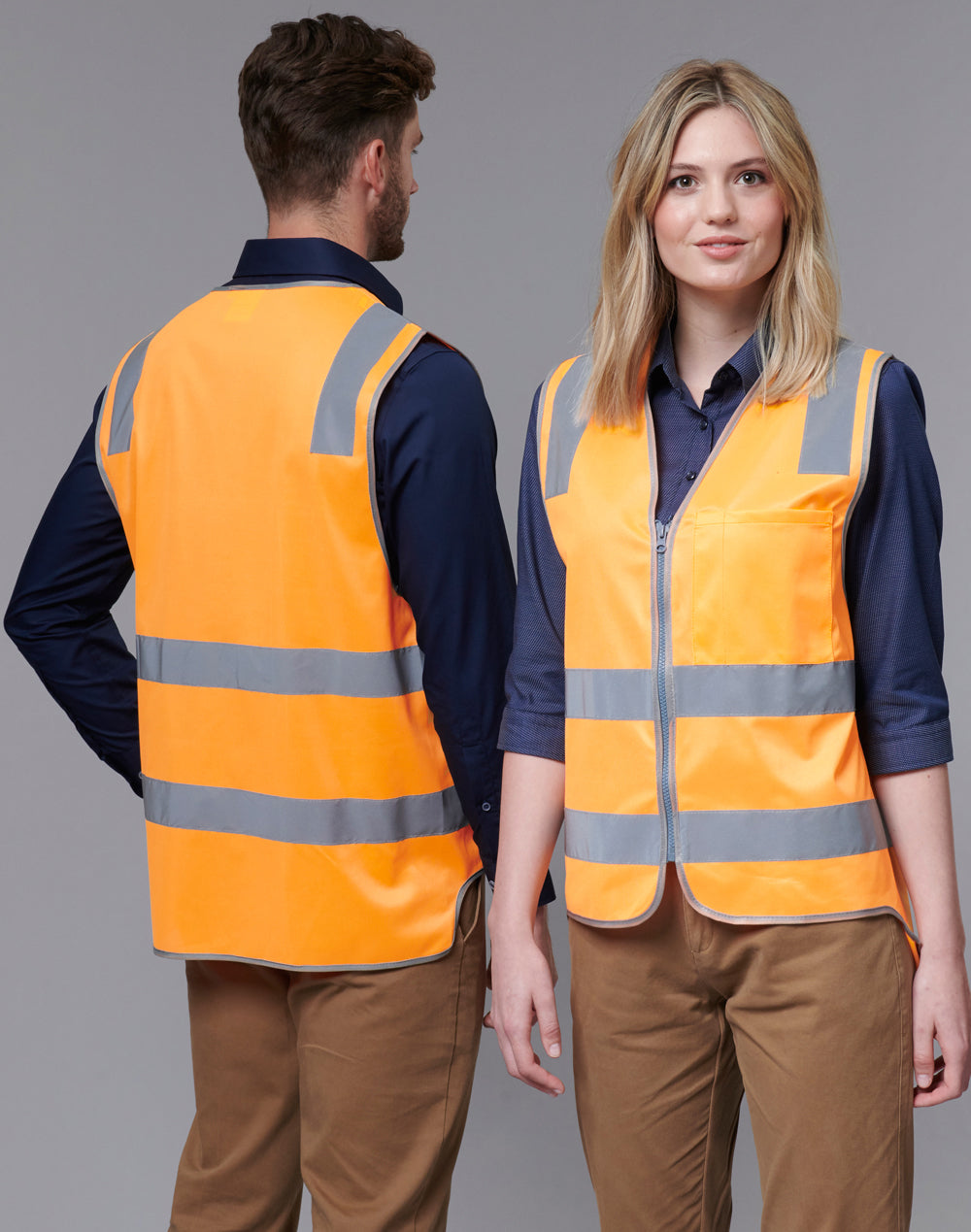 Vic Rail Hi-Vis Safety Vest- Unisex - Orange - Model