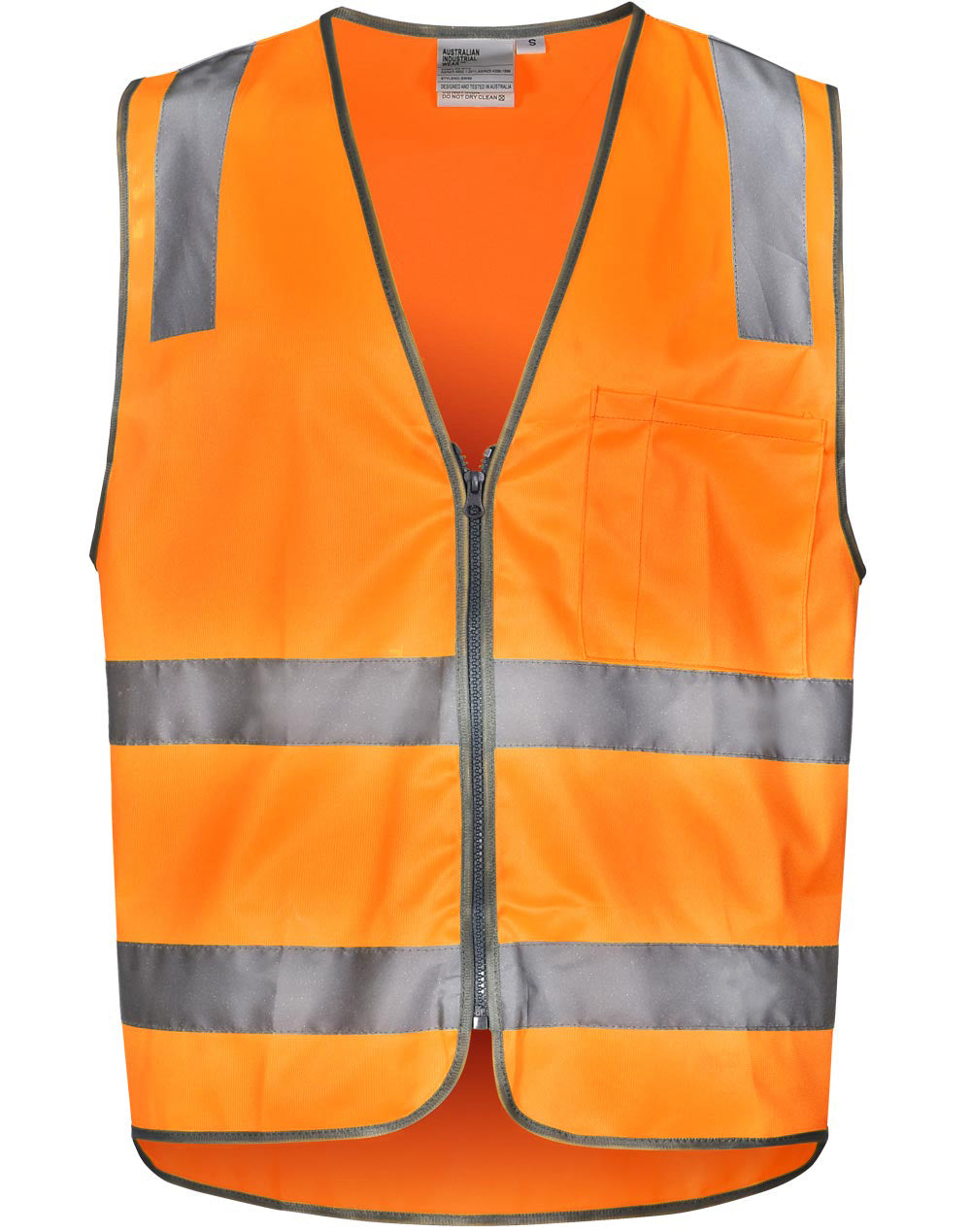 Vic Rail Hi-Vis Safety Vest- Unisex - Orange - Front