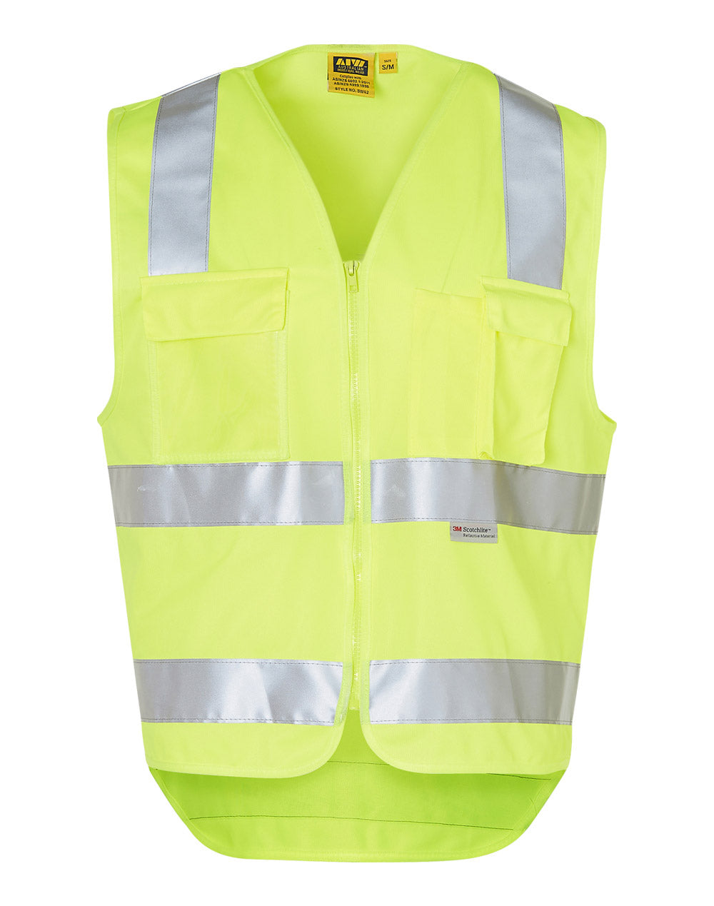 Hi-Vis Safety Vest with ID Pocket & 3M Tapes - Yellow - Front
