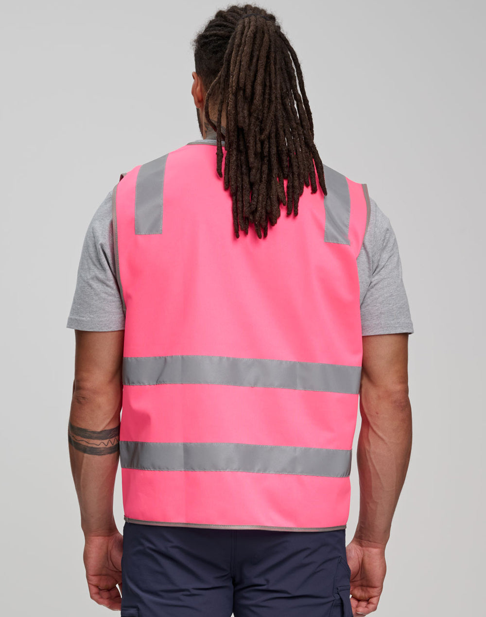 safety vest with shoulder tapes - Pink - Model