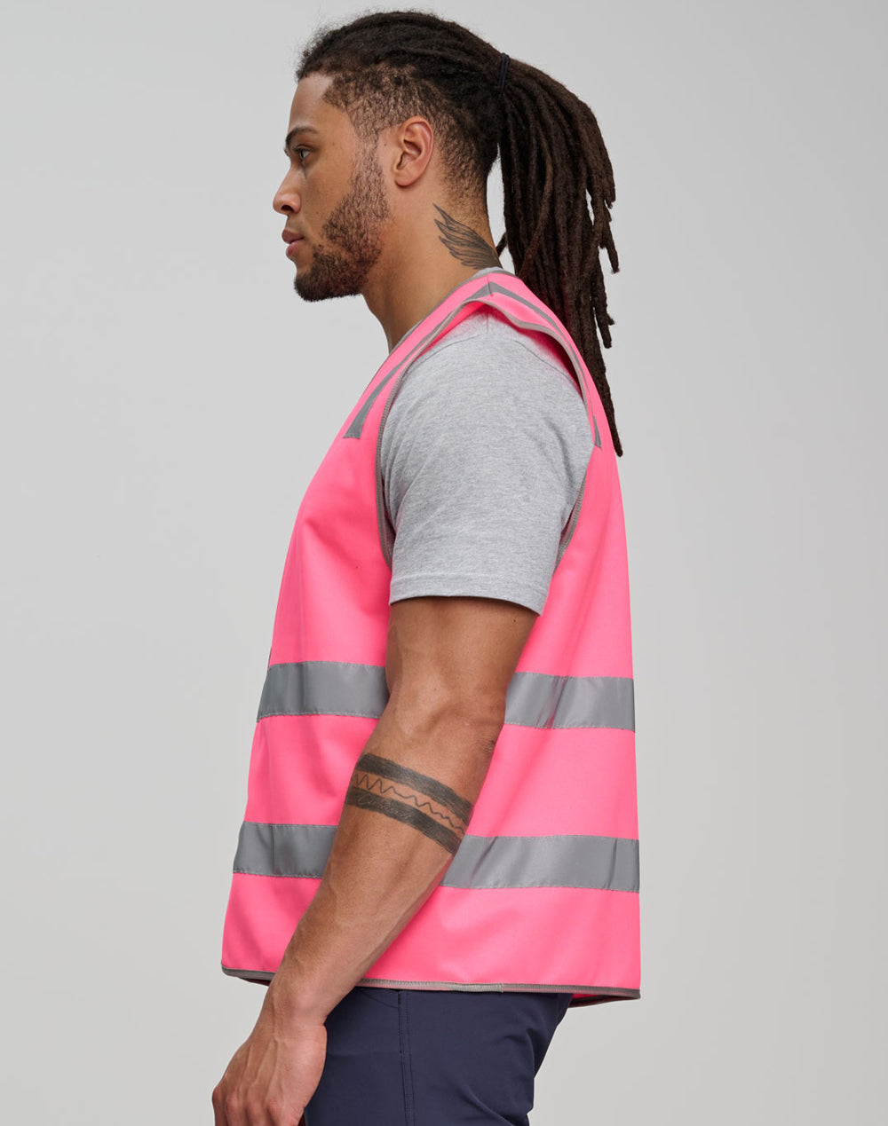 safety vest with shoulder tapes - Pink - Model