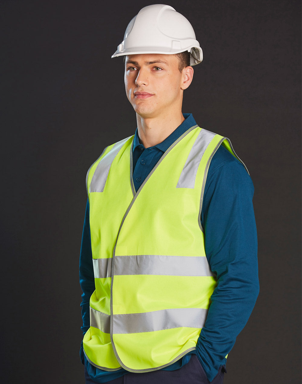 safety vest with shoulder tapes - Yellow - View