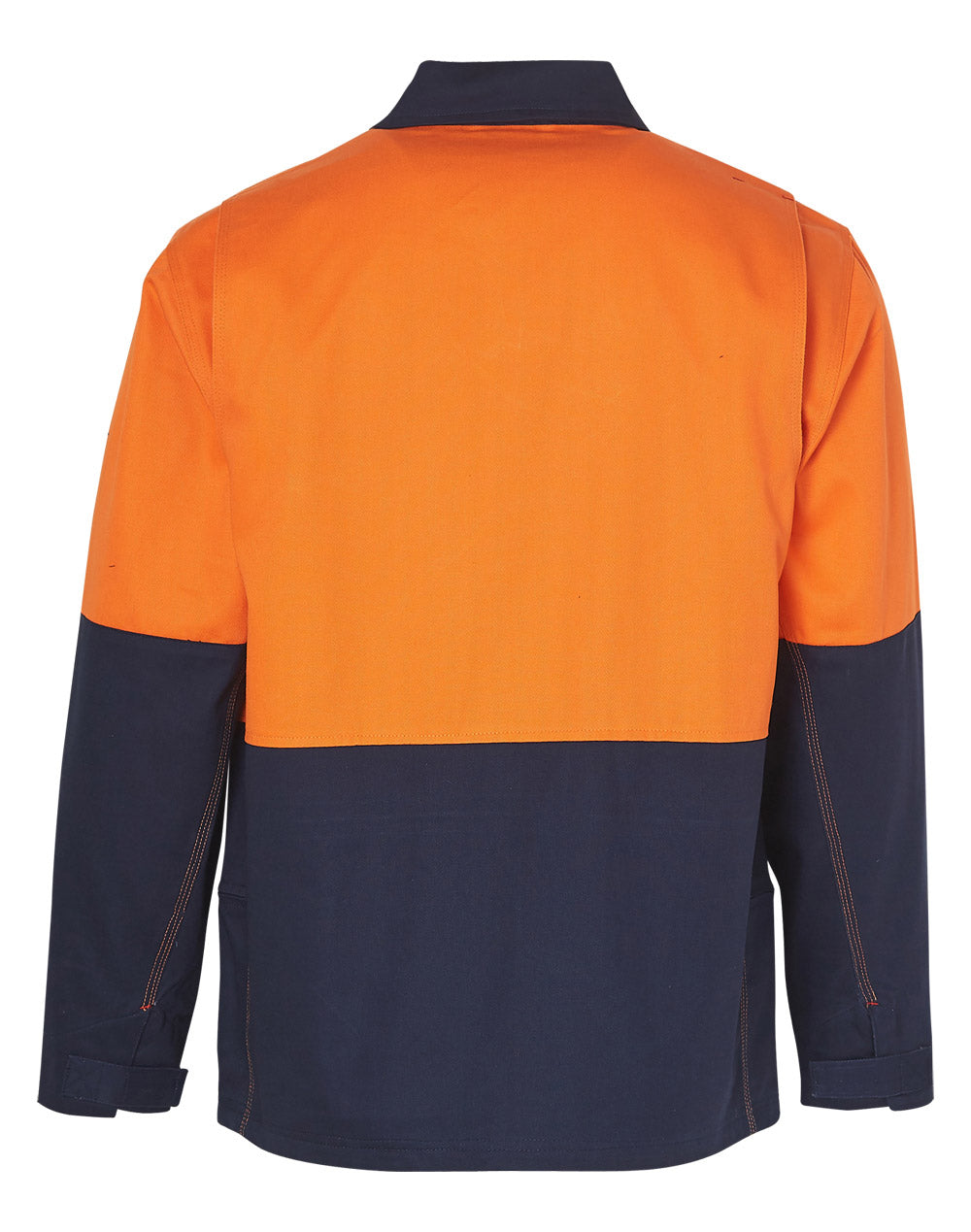 Hi-Vis Cotton Jacket - Orange/Navy - Back