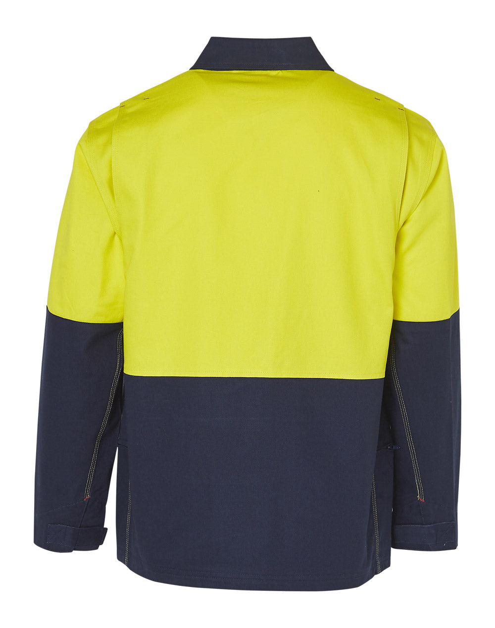 Hi-Vis Cotton Jacket - Yellow/Navy - Back