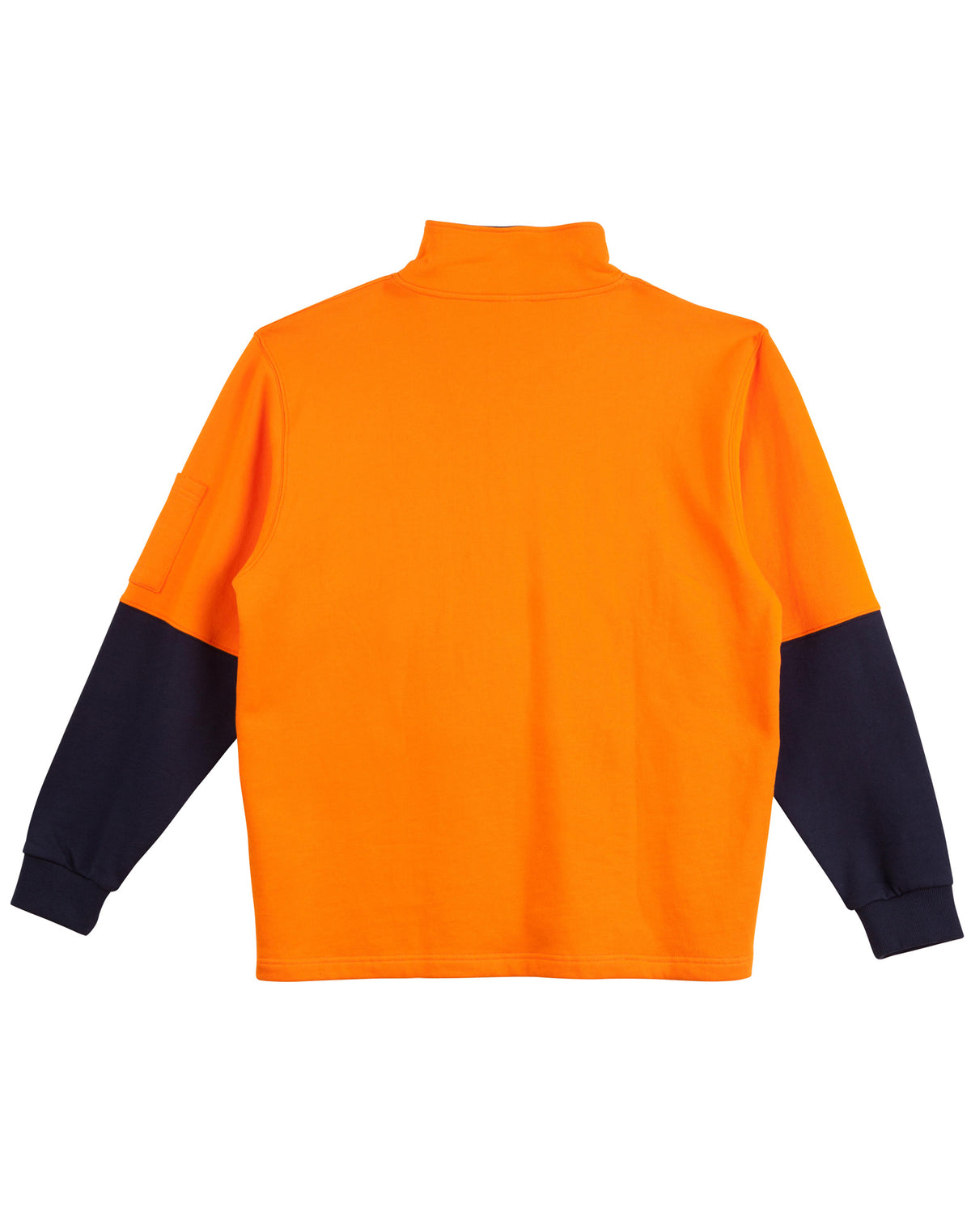 Hi-Vis Two Tone Cotton Fleecy Sweat - Orange/Navy - Back