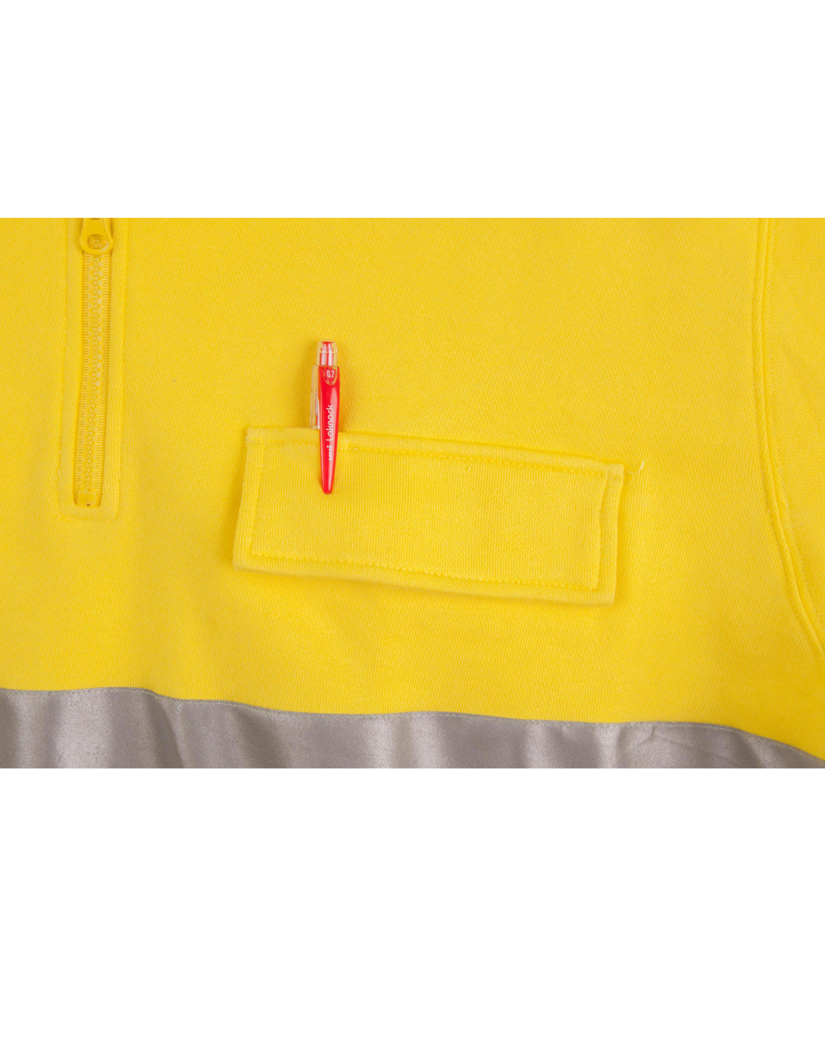 Hi-Vis Two Tone Cotton Fleece Sweat - Yellow/Navy - View