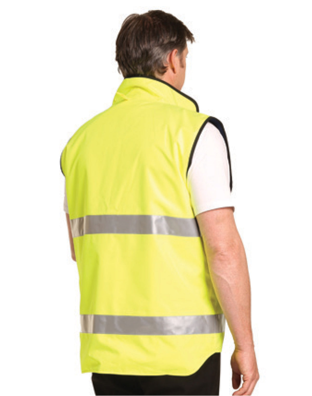 Hi-Vis Safety Vest - Yellow/Navy - Back