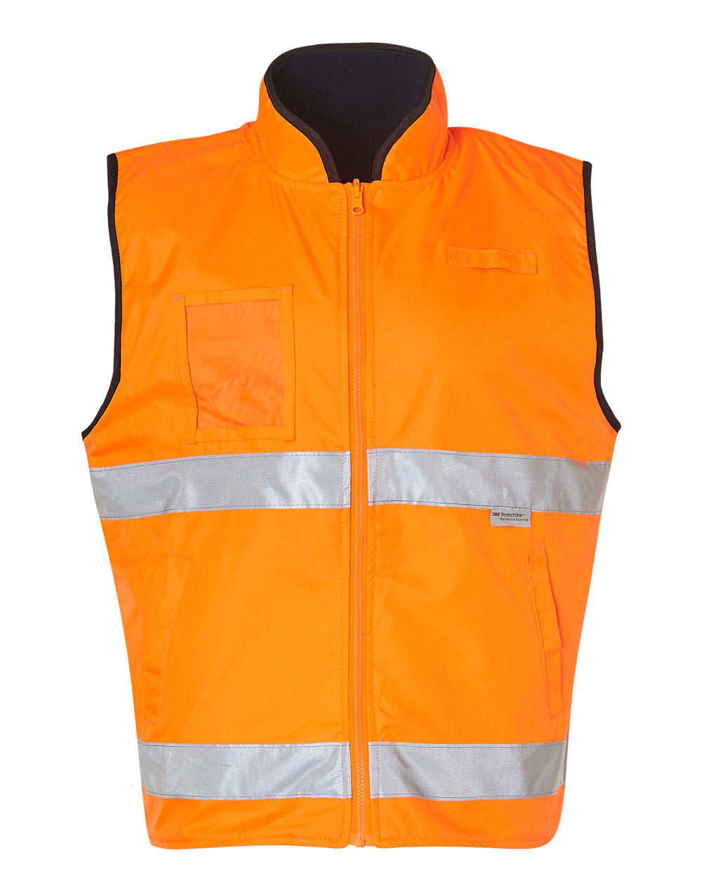 Hi-Vis Safety Vest - Orange/Navy - Front