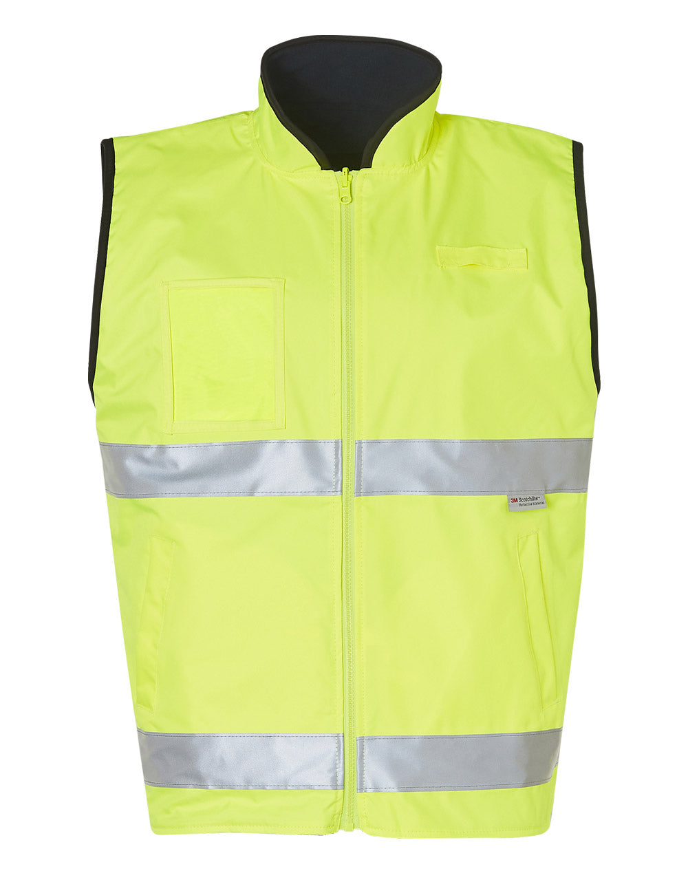 Hi-Vis Safety Vest - Yellow/Navy - Front