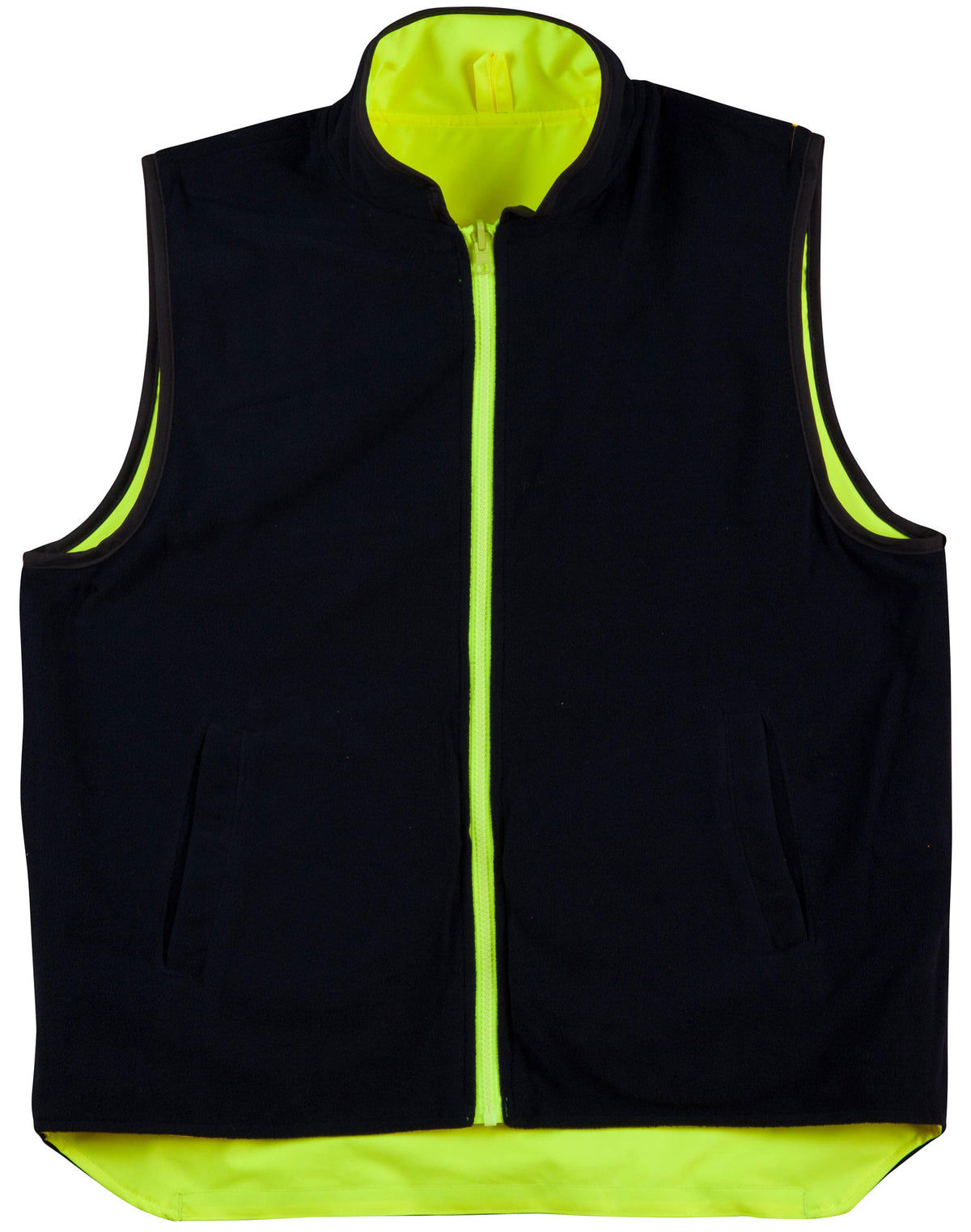 Hi-Vis Safety Vest - Yellow/Navy - View