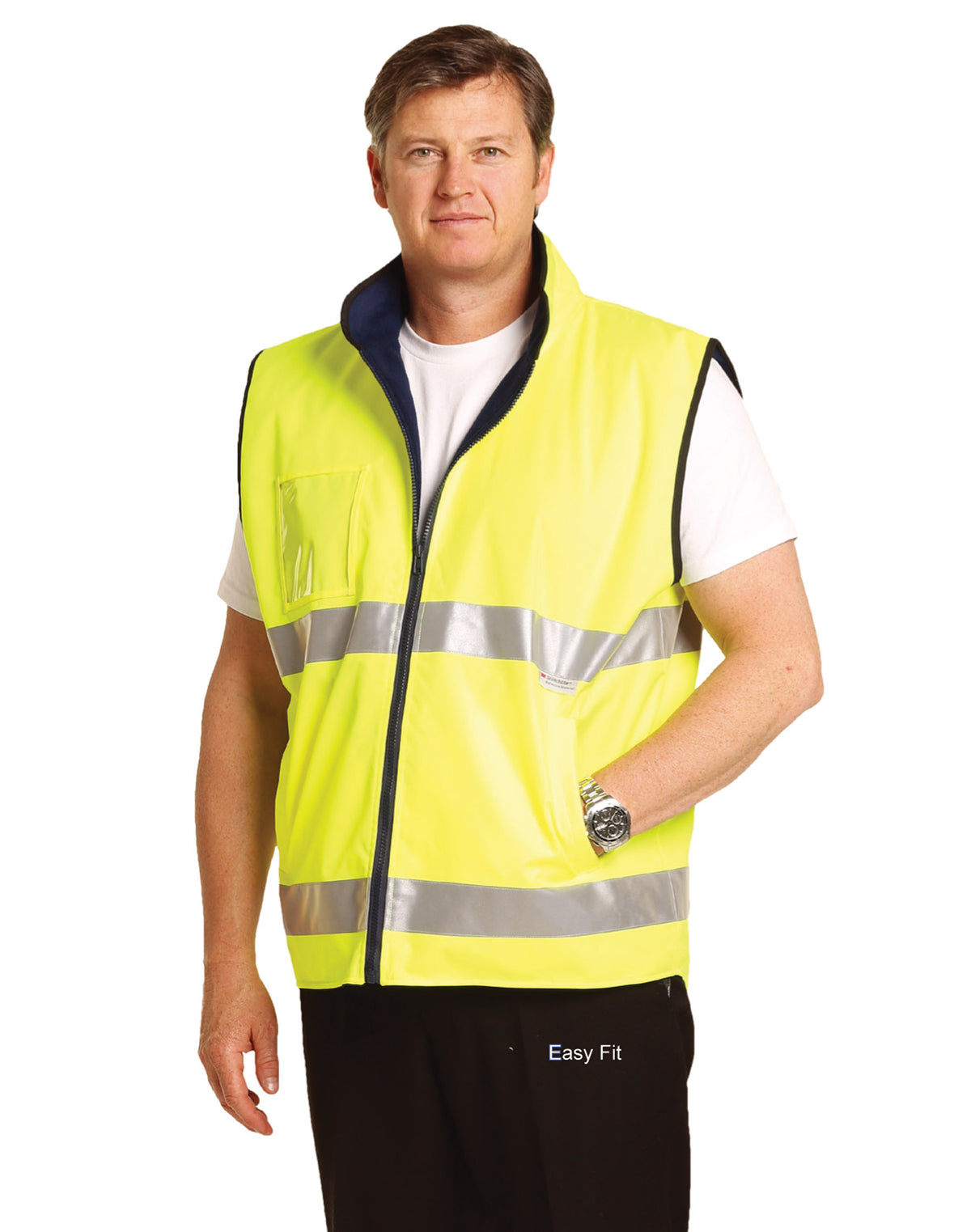 Hi-Vis Safety Vest - Yellow/Navy - View