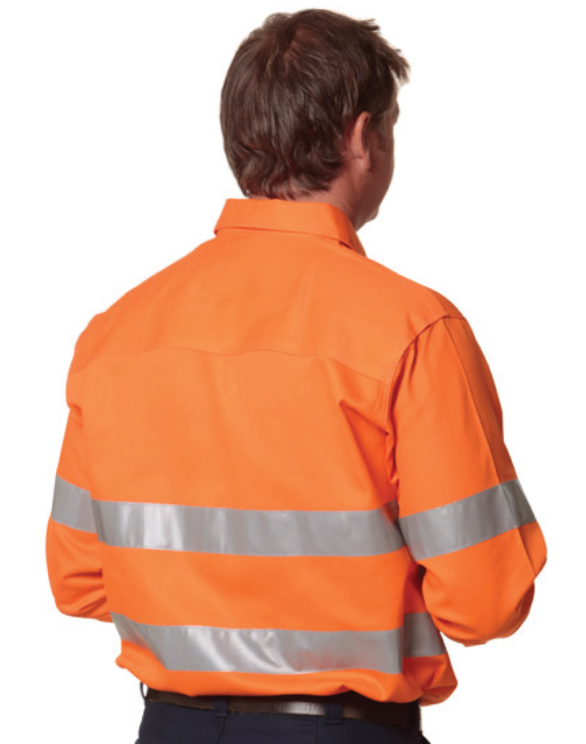 Cotton Drill Safety Shirt - Unisex - Orange - Back