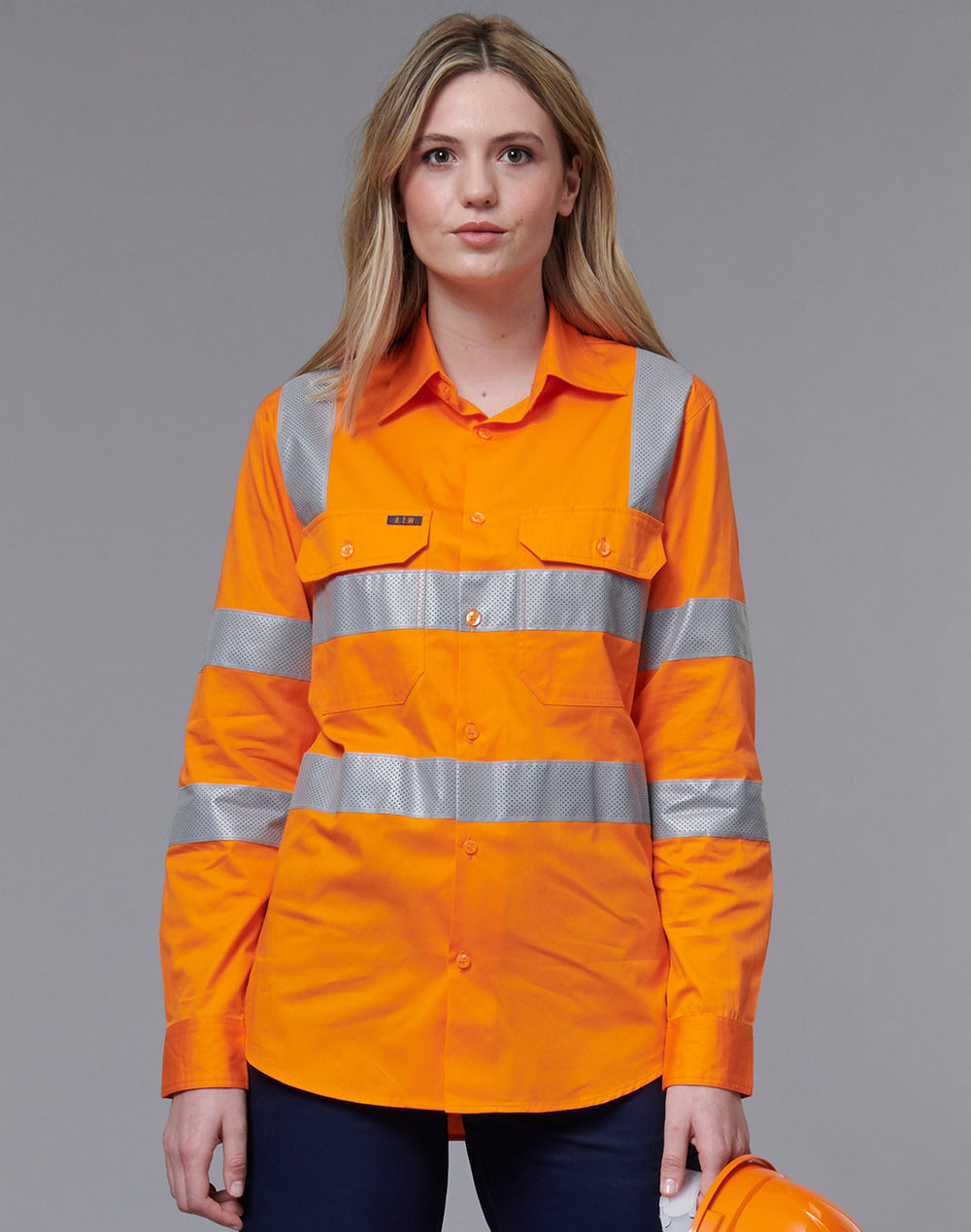 VIC Rail Lightweight Safety Shirt- Unisex - Orange - View