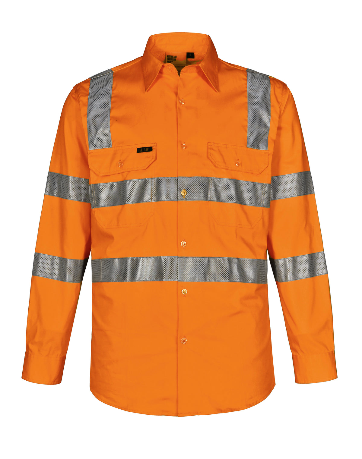 VIC Rail Lightweight Safety Shirt- Unisex - Orange - Front