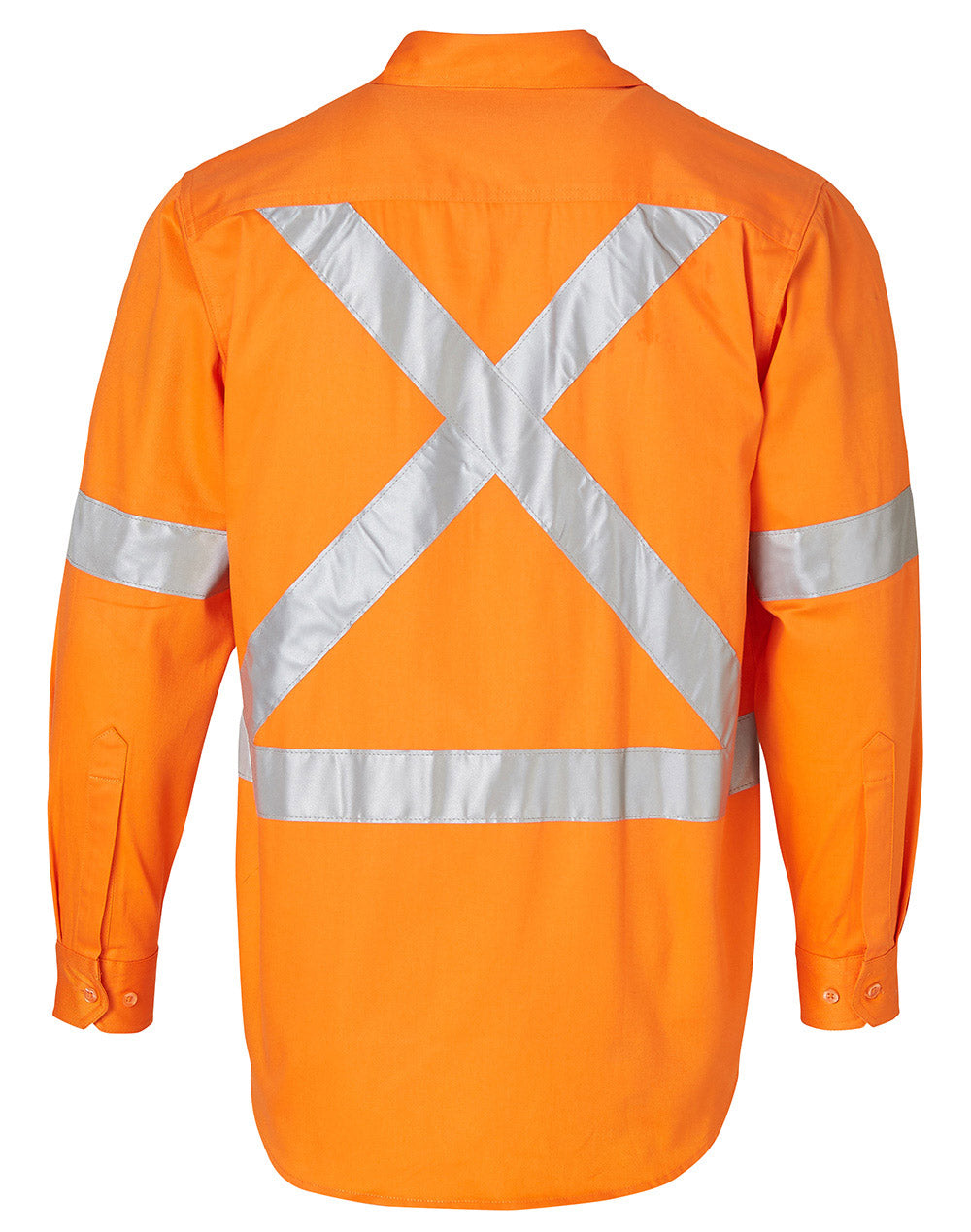 Cotton Drill Safety Shirt - Orange - Back